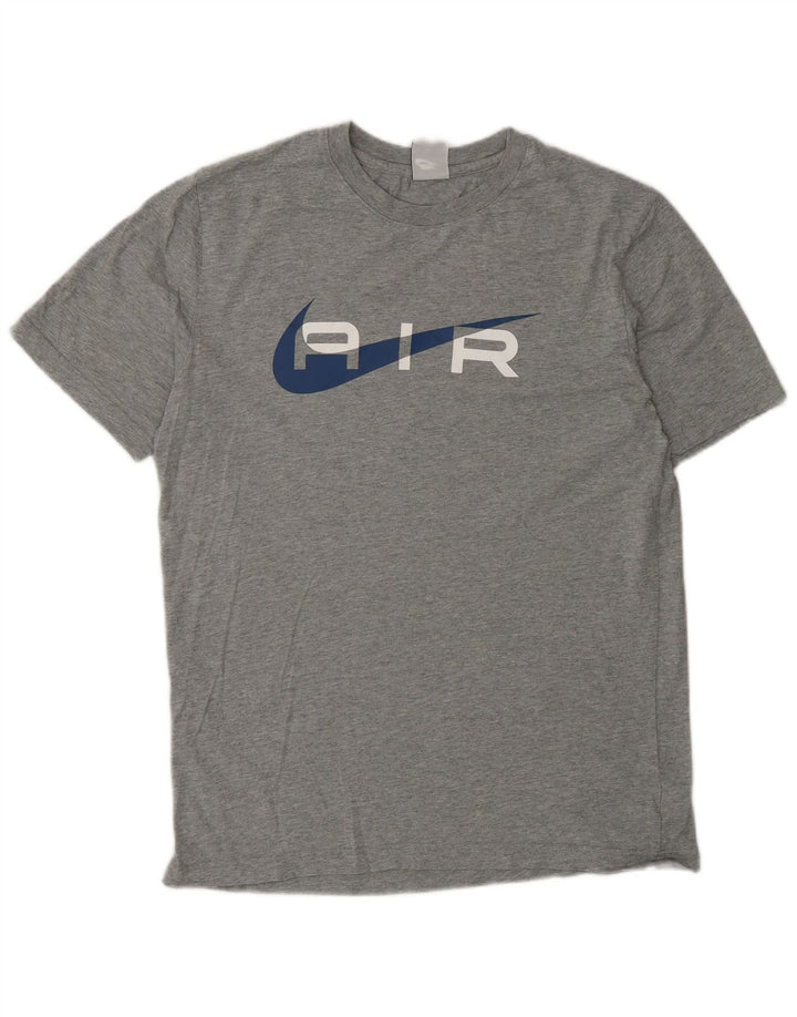 Camiseta Nike masculina gráfica Top algodão cinza médio
