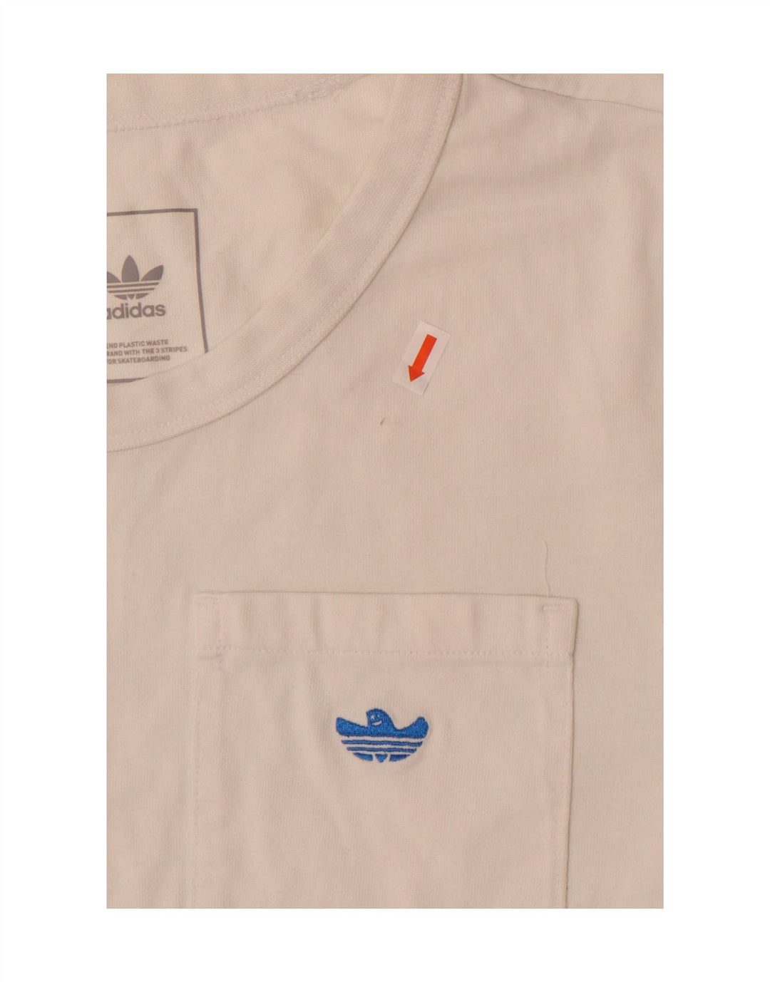 ADIDAS Mens T-Shirt Top Pequeno Algodão Branco