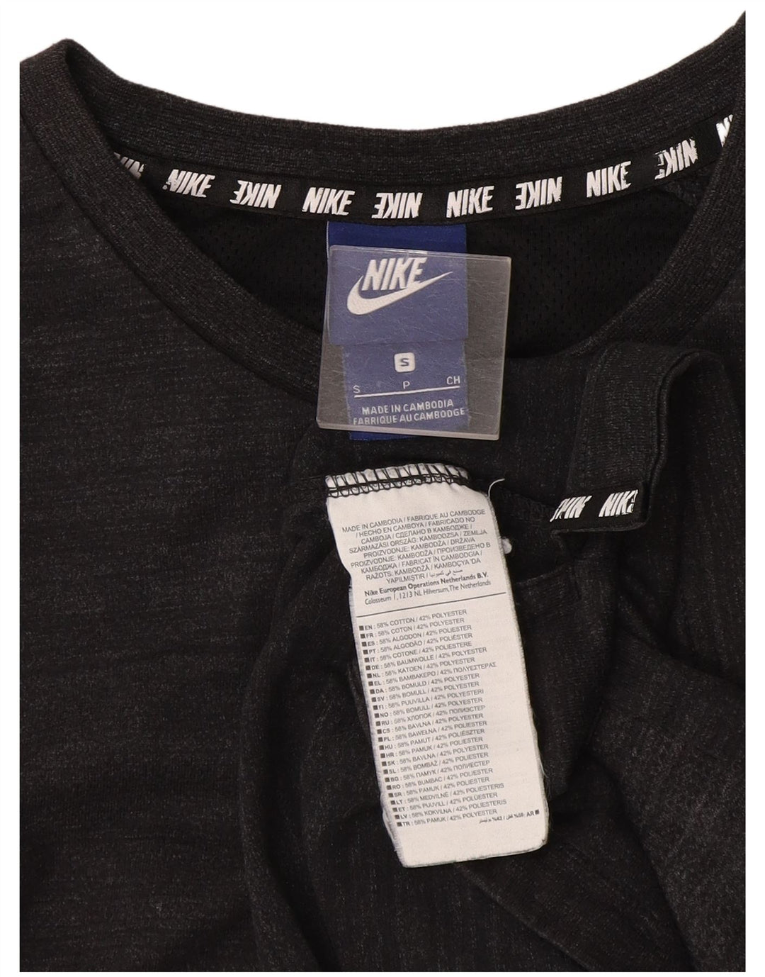 Camiseta masculina Nike Top pequeno algodão listrado cinza