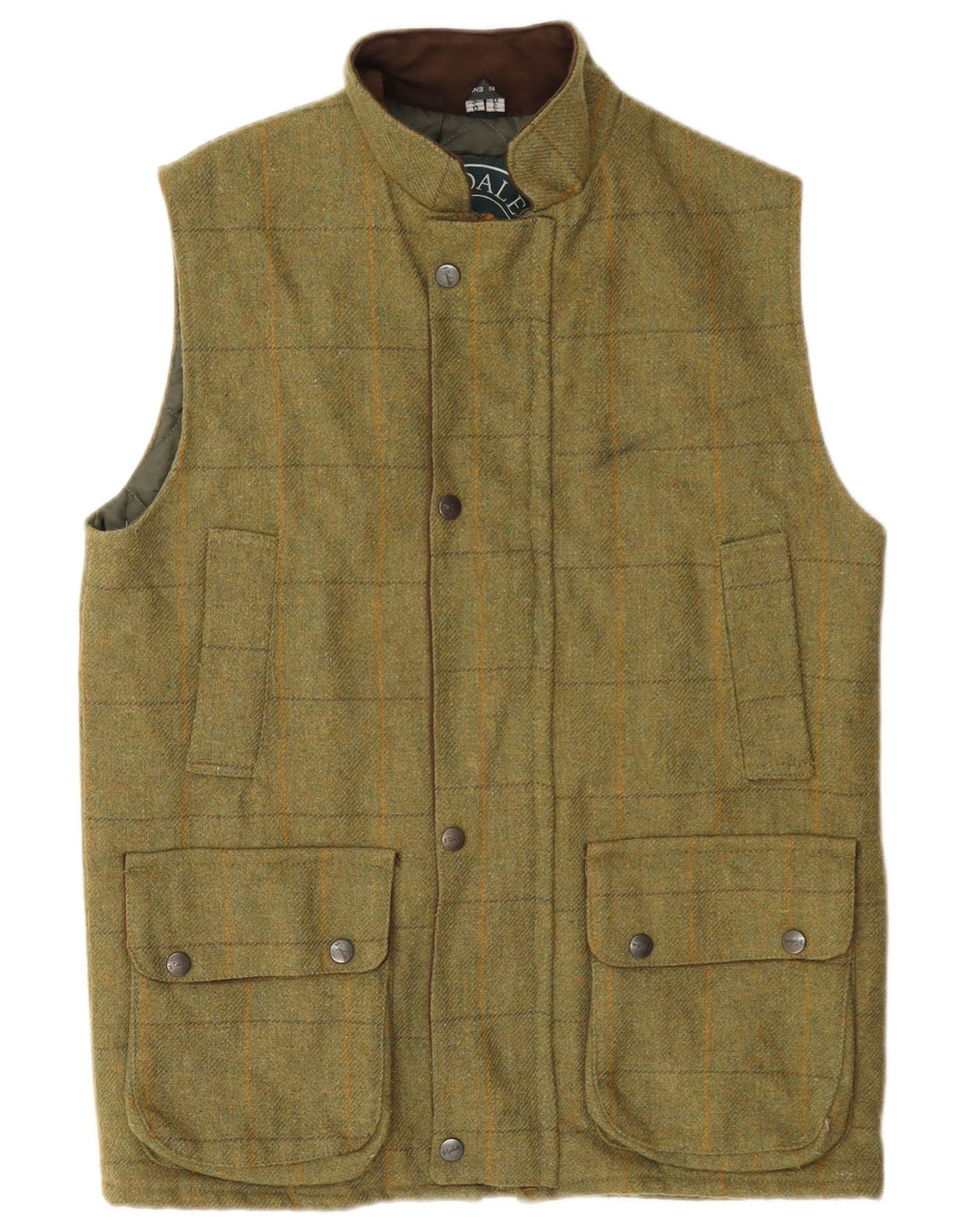 Colete utilitário masculino Rydale UK 34 XS cáqui xadrez lã