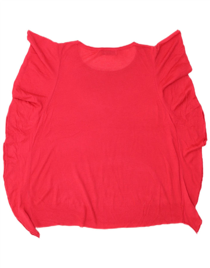 Zara Blusa Feminina Top UK 16 Grande Rosa