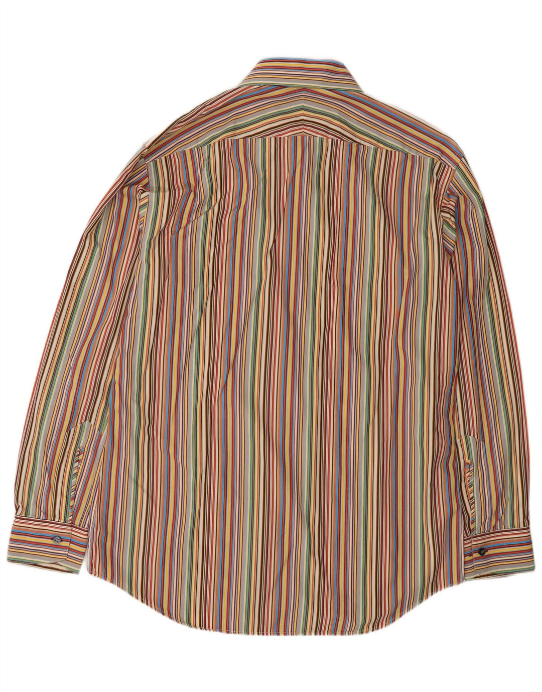 Camisa masculina PAUL SMITH tamanho 16 1/2 42 grande algodão listrado multicolorido