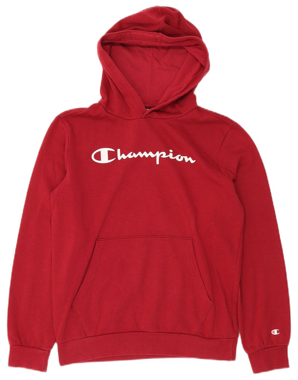 CHAMPION Meninos moletom com capuz gráfico 13-14 anos XL vermelho