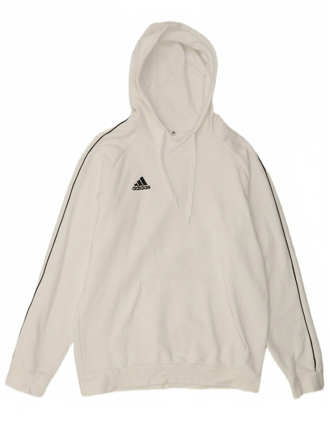ADIDAS Mens Hoodie Jumper Grande Algodão Branco