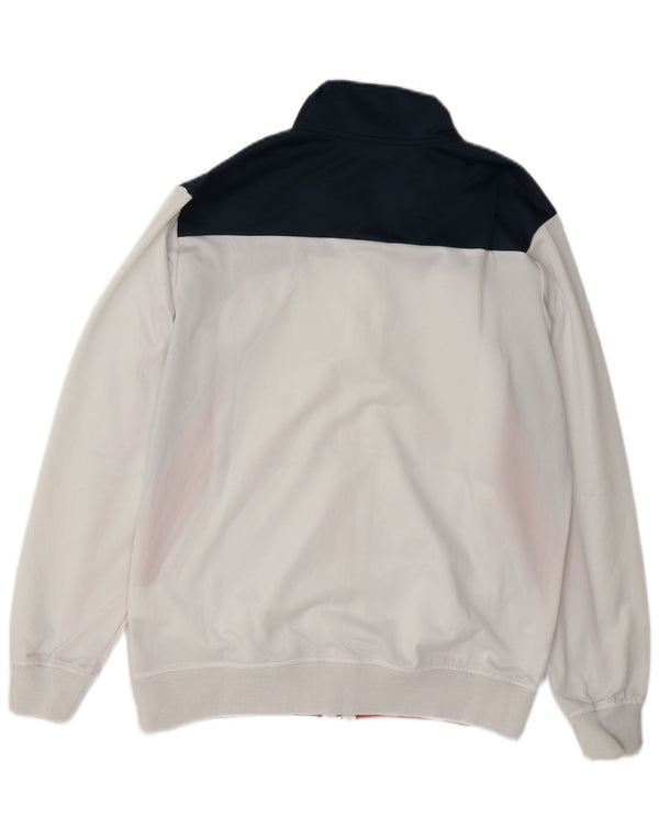 Asics Mens Tracksuit Top Jacket Pequeno Branco Colourblock Poliéster
