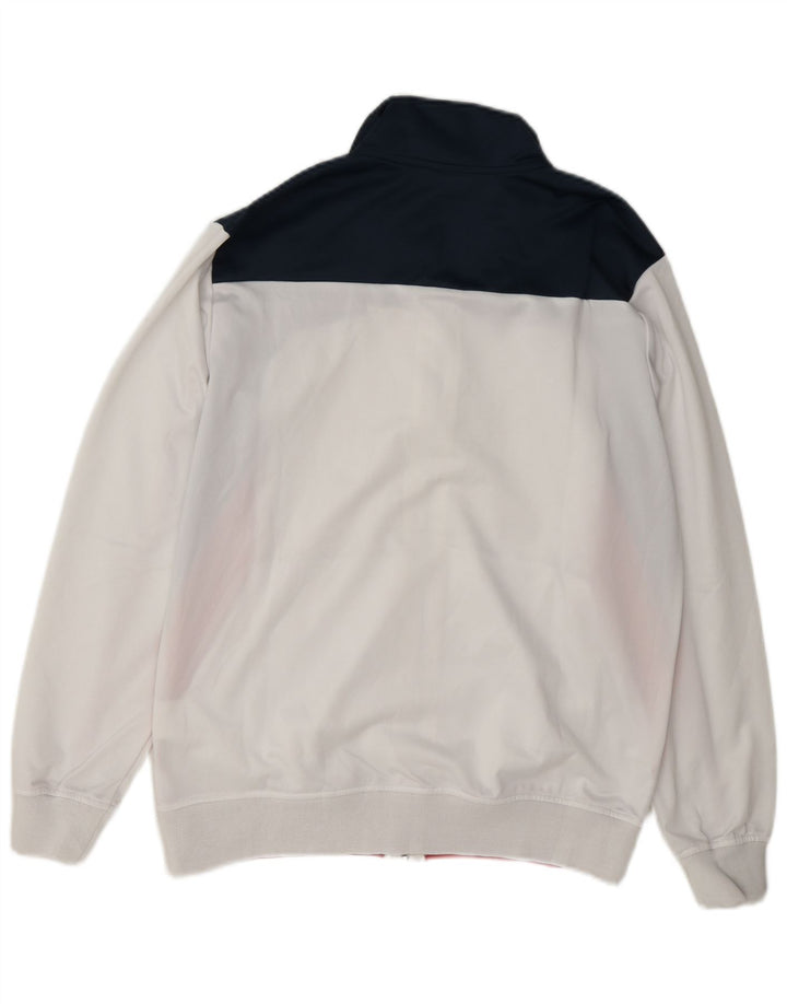 Asics Mens Tracksuit Top Jacket Pequeno Branco Colourblock Poliéster