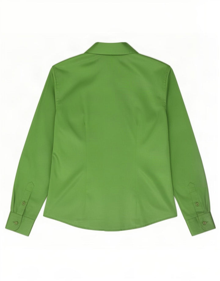 Blusa camisa feminina Benetton IT 42 poliéster verde médio