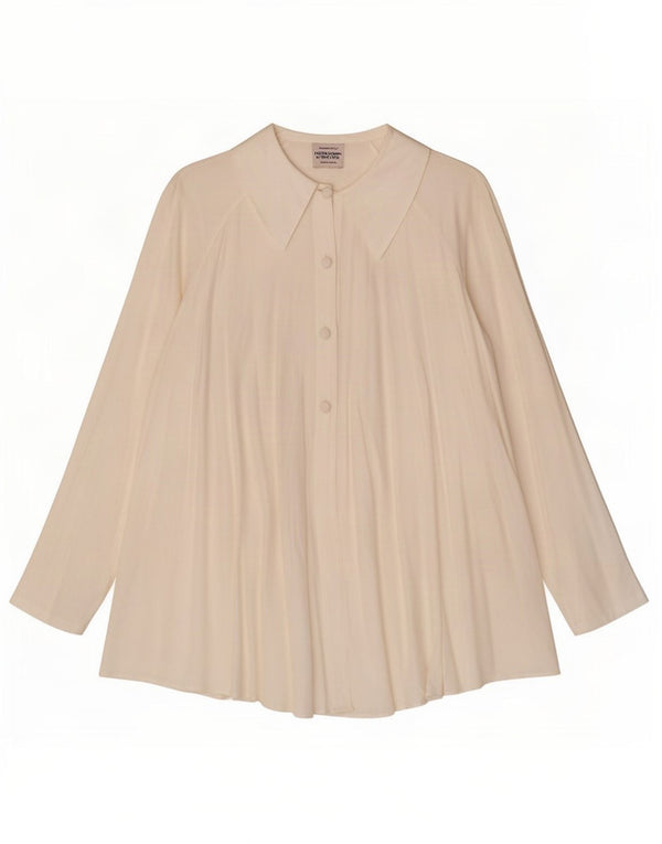 Blusa feminina oversized Benetton IT 44 médio off white viscose