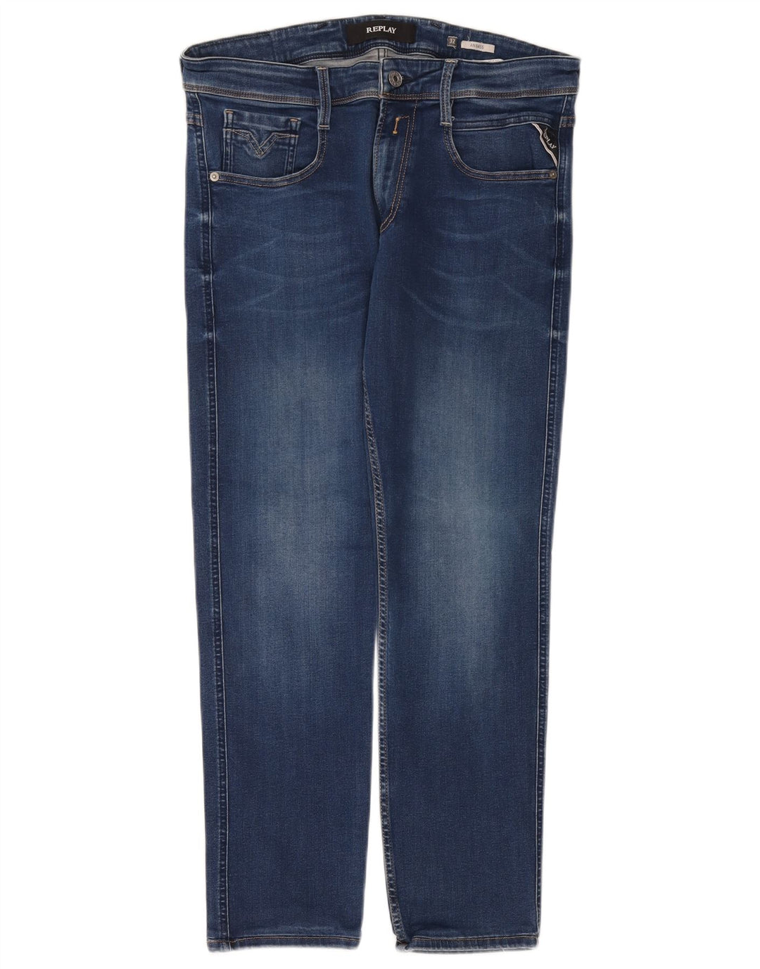 Replay Feminino Anbass Slim Jeans W32 L29 Azul Algodão