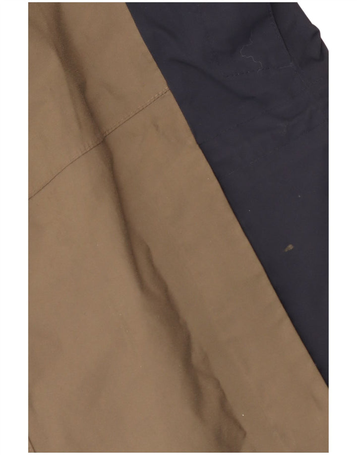 Jaqueta de chuva masculina Jack Wolfskin com capuz Reino Unido 36/38 bloco colorido bege médio
