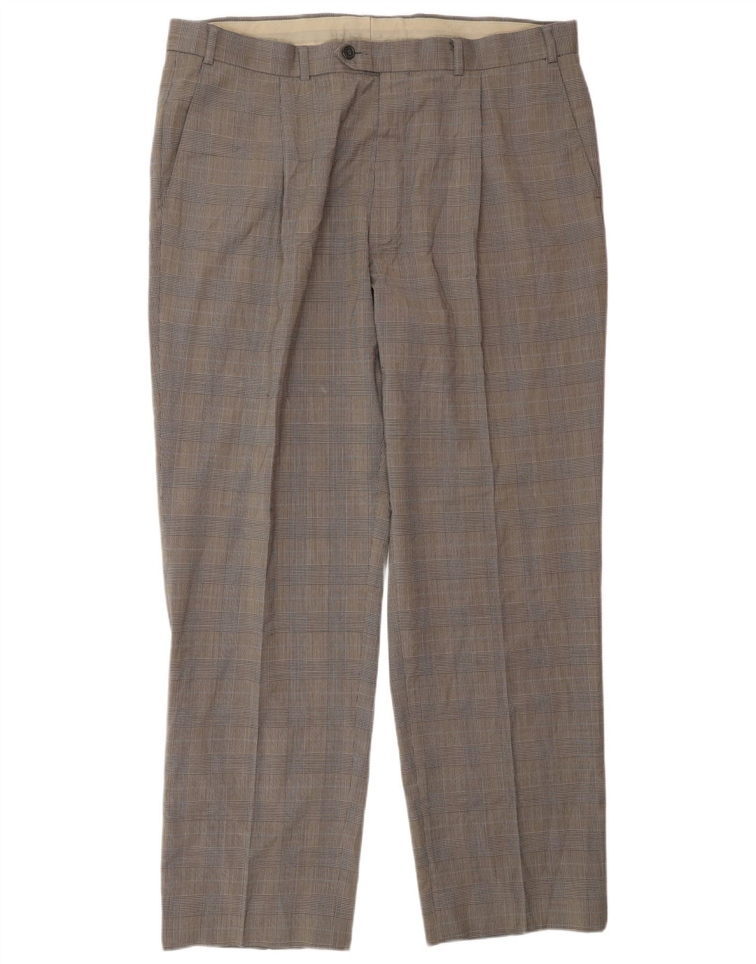Calça masculina Marks & Spencer sob medida W38 L31 preta Houndstooth