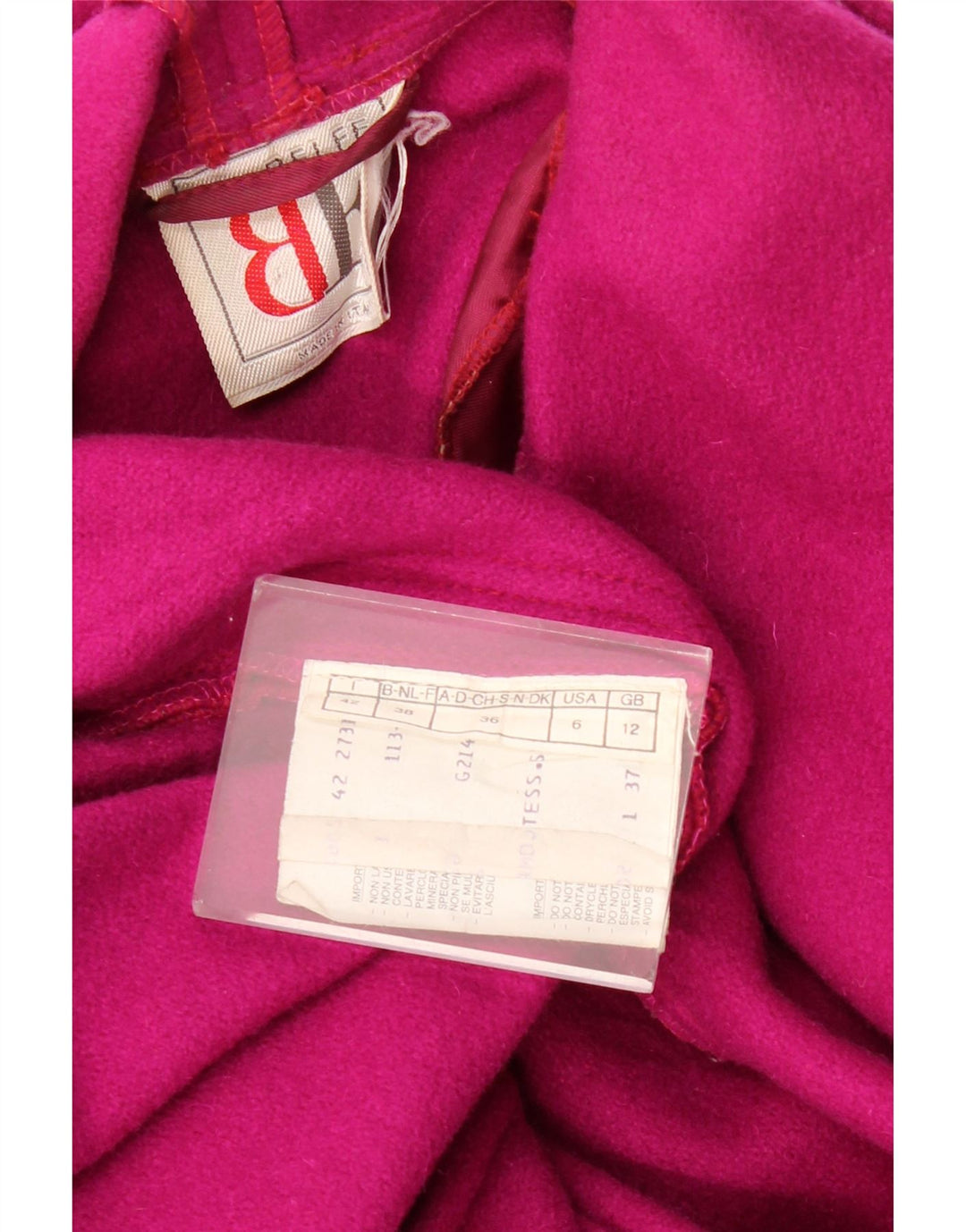 Sobretudo feminino BELFE UK 12 lã rosa médio