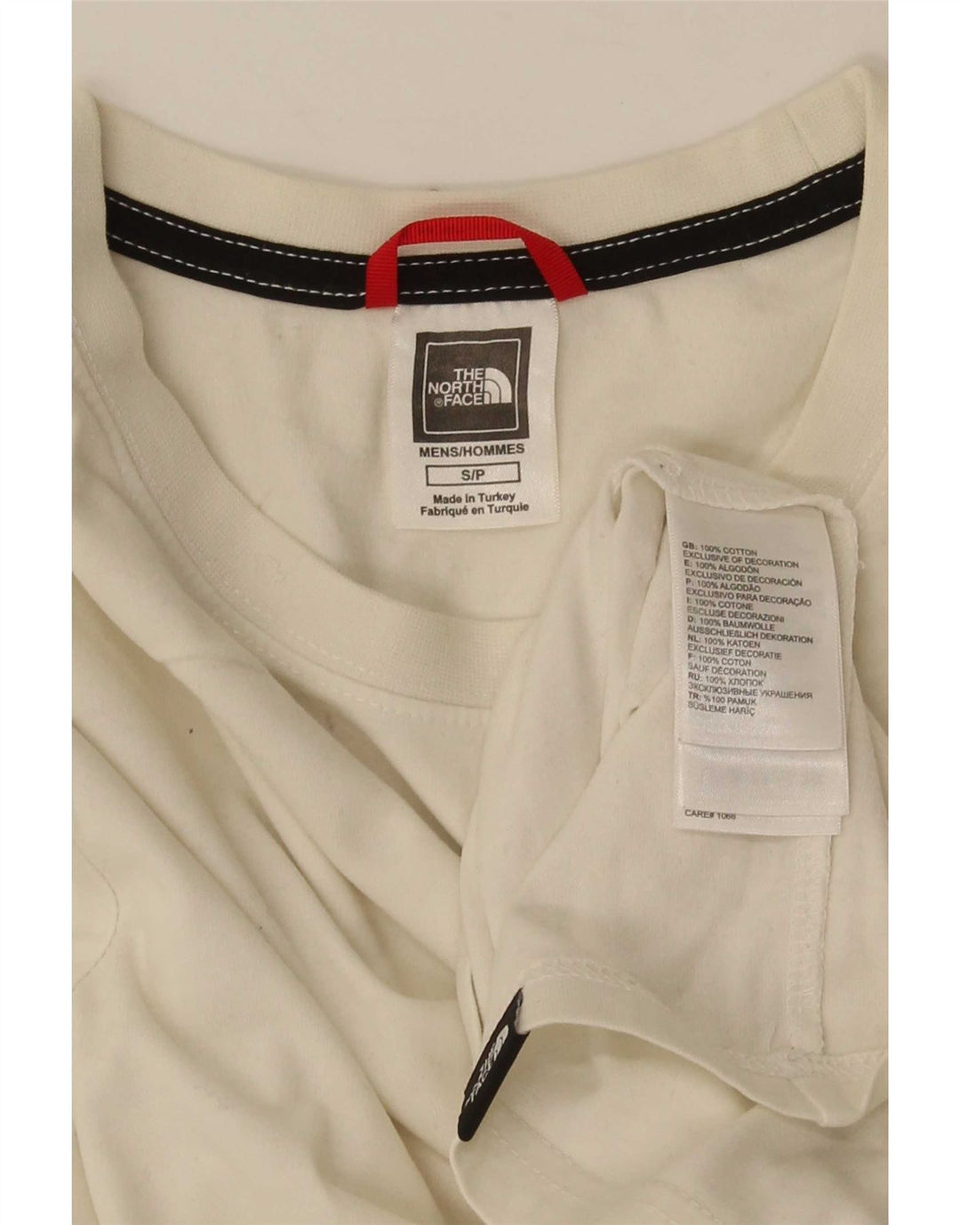 The North Face Mens Top Manga Longa Pequeno Algodão Branco