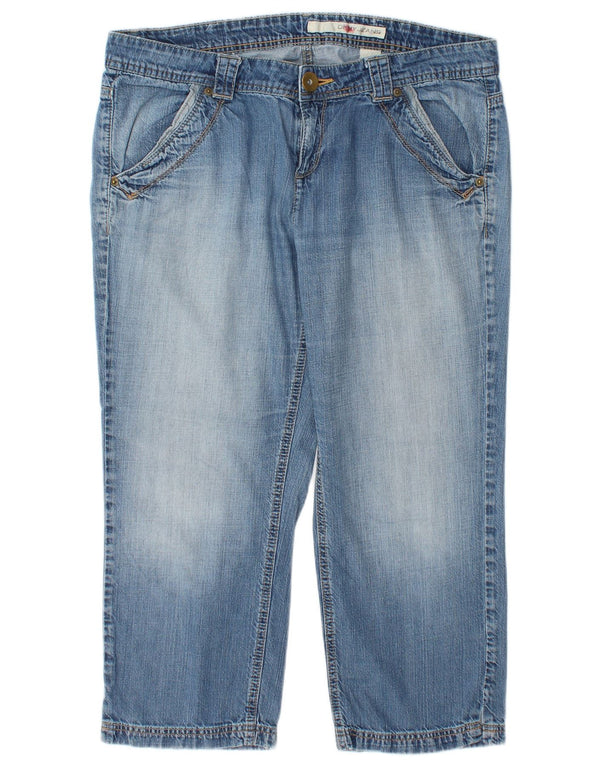 Dkny Jeans feminino cortado reto US 14 XL W36 L24 algodão azul