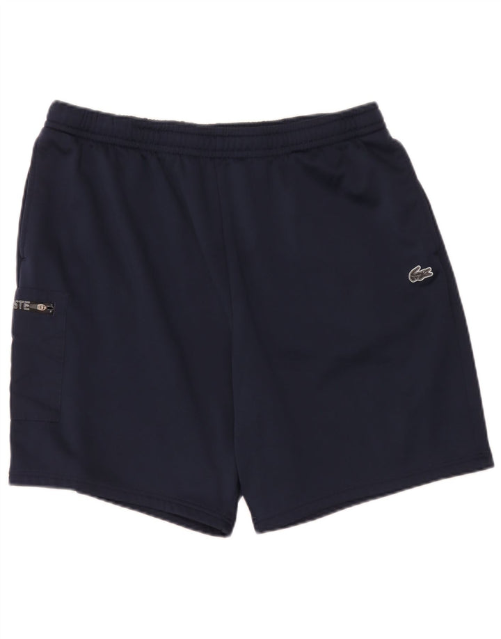 Shorts esportivos masculinos Lacoste Regular Fit Cargo tamanho 7 2XL azul marinho poliéster