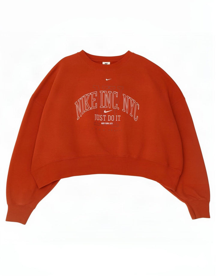 Moletom Nike Feminino Crop Graphic Oversized Jumper UK 16 Grande Vermelho
