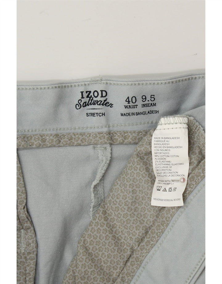 IZOD Mens Salt Water Chino Shorts W40 XL Grey Cotton Classic Vintage Izod and Second-Hand Izod from Messina Hembry 