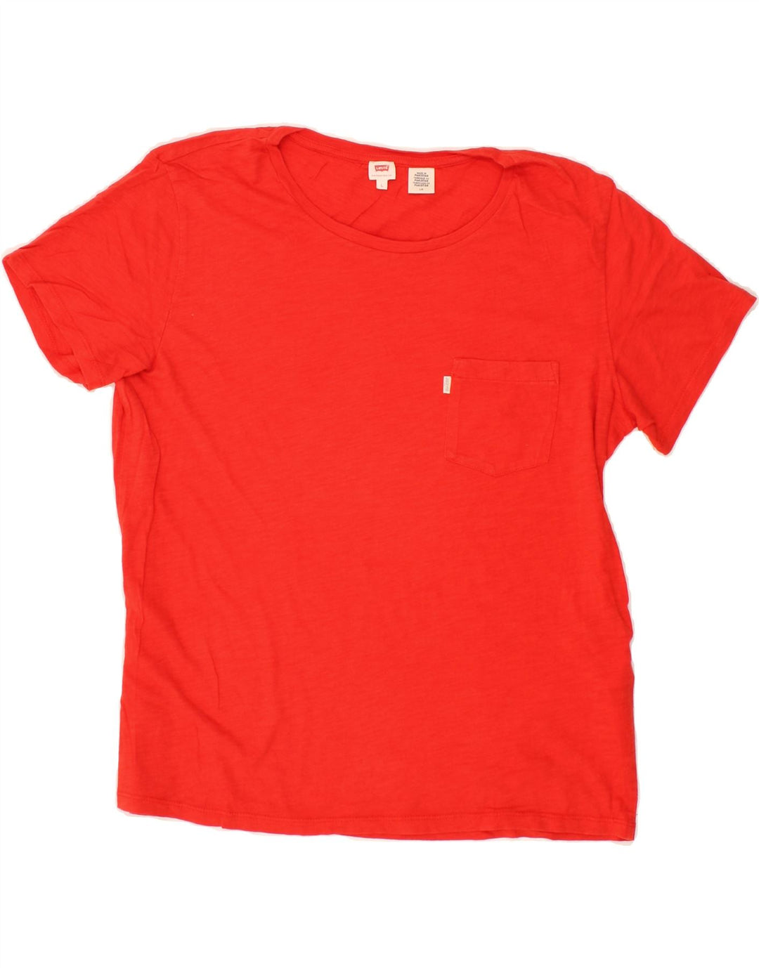 LEVI'S Womens T-Shirt Top UK 16 Large Red Cotton Vintage Levi's and Second-Hand Levi's from Messina Hembry 
