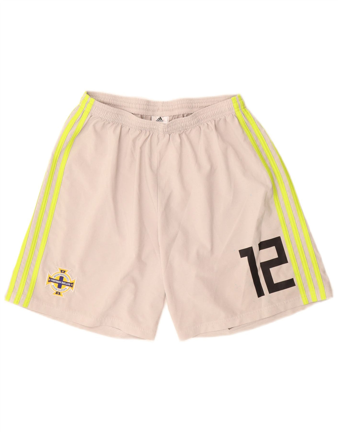 Shorts esportivos gráficos de futebol irlandês masculino ADIDAS grande poliéster cinza