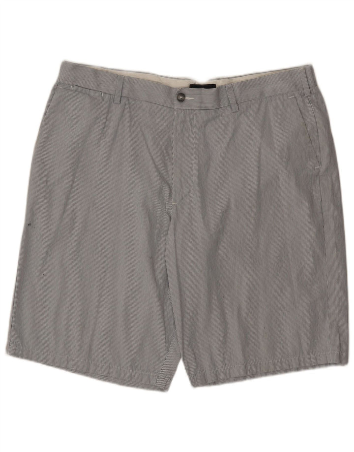 Shorts chino masculino Marks & Spencer W40 XL algodão listrado cinza