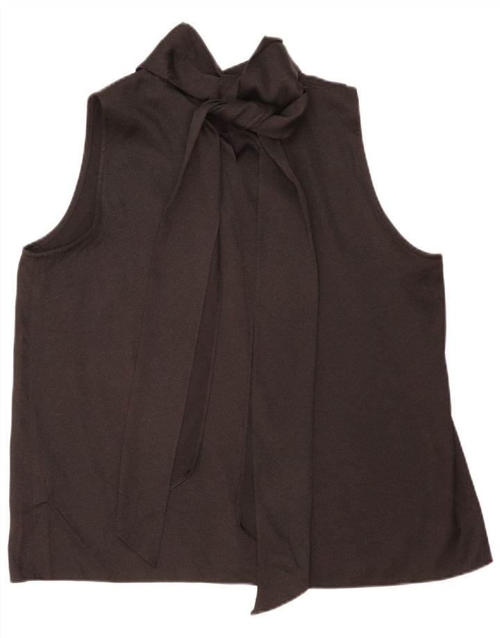 Blusa feminina sem mangas DKNY UK 18 XL poliéster preto