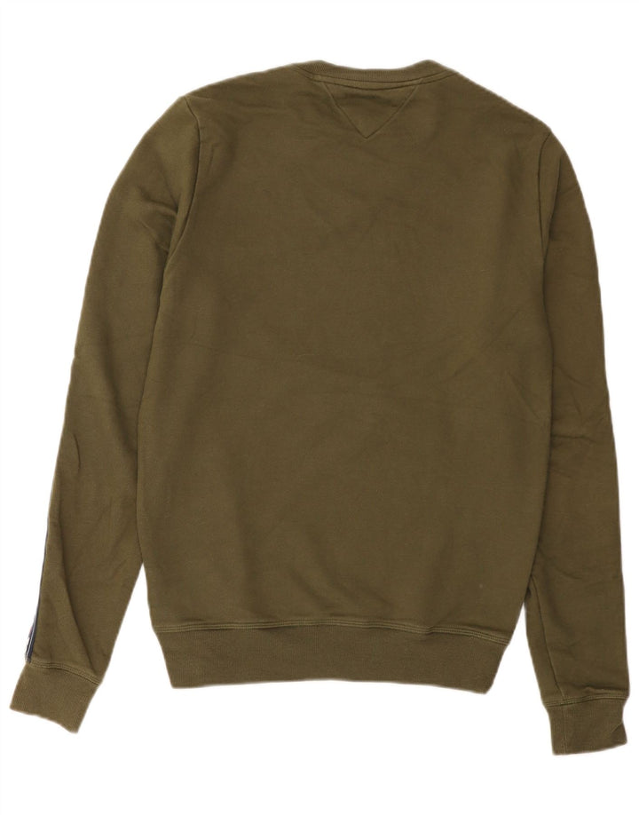 Tommy Hilfiger moletom gráfico masculino jumper pequeno algodão cáqui
