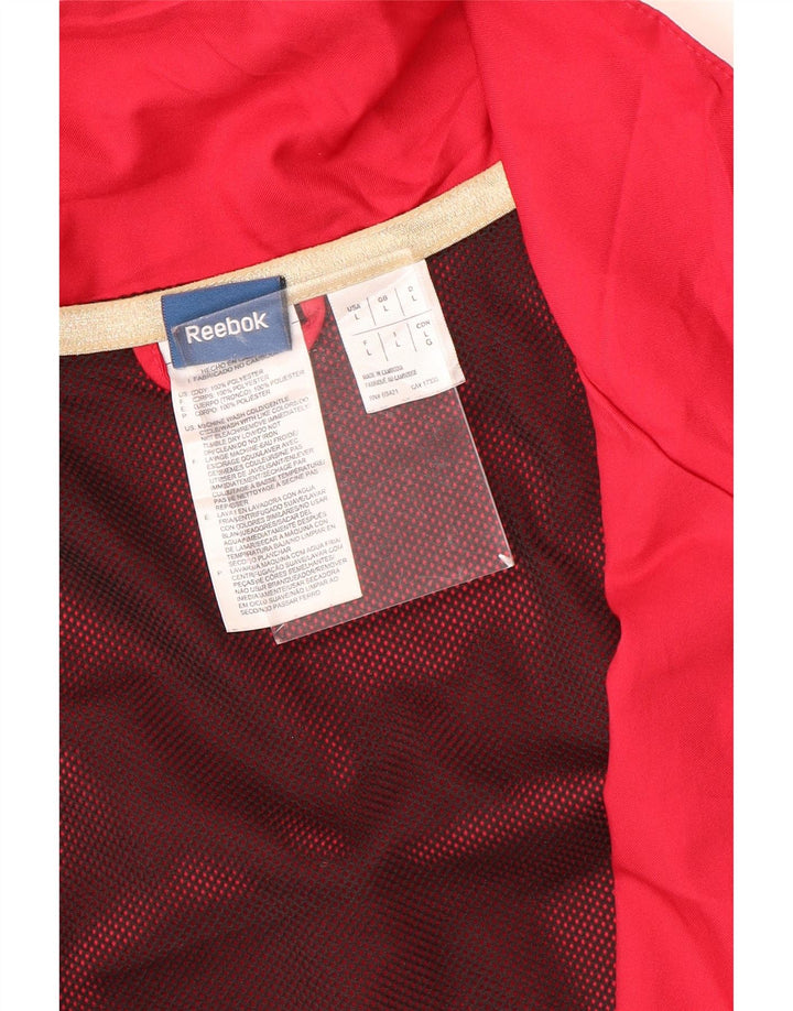 Reebok Womens Tracksuit Top Jacket UK 16 Grande Rosa Colorblock Poliéster