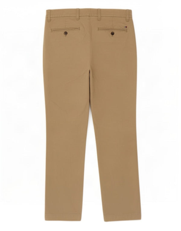 Tommy Hilfiger Mens Slim Fit Chino Calças W30 L28 Algodão Bege