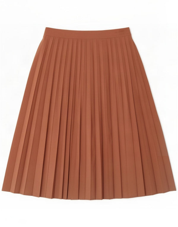 Saia plissada feminina vintage pequena W26 marrom