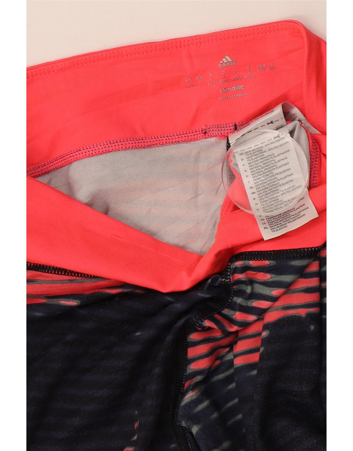 ADIDAS Womens Climalite Leggings UK 16/18 Grande Azul Marinho Floral