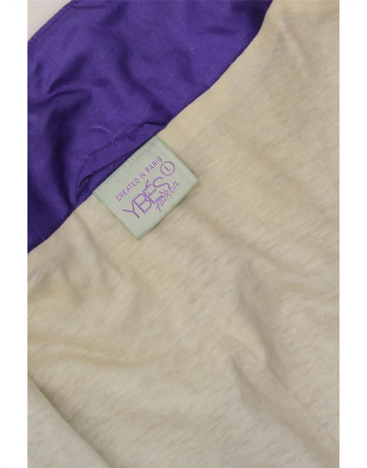 Jaqueta superior de agasalho masculino vintage grande colorblock roxo nylon