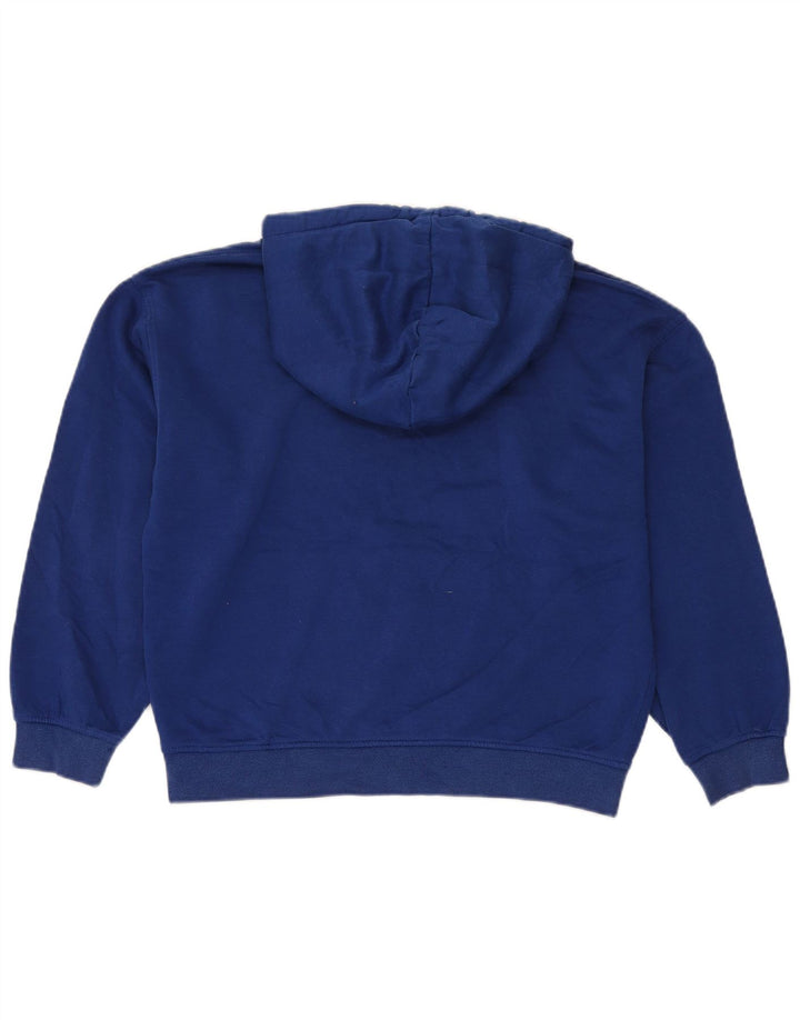 Zara Womens Oversized Hoodie Jumper Reino Unido 14 Algodão Azul Médio
