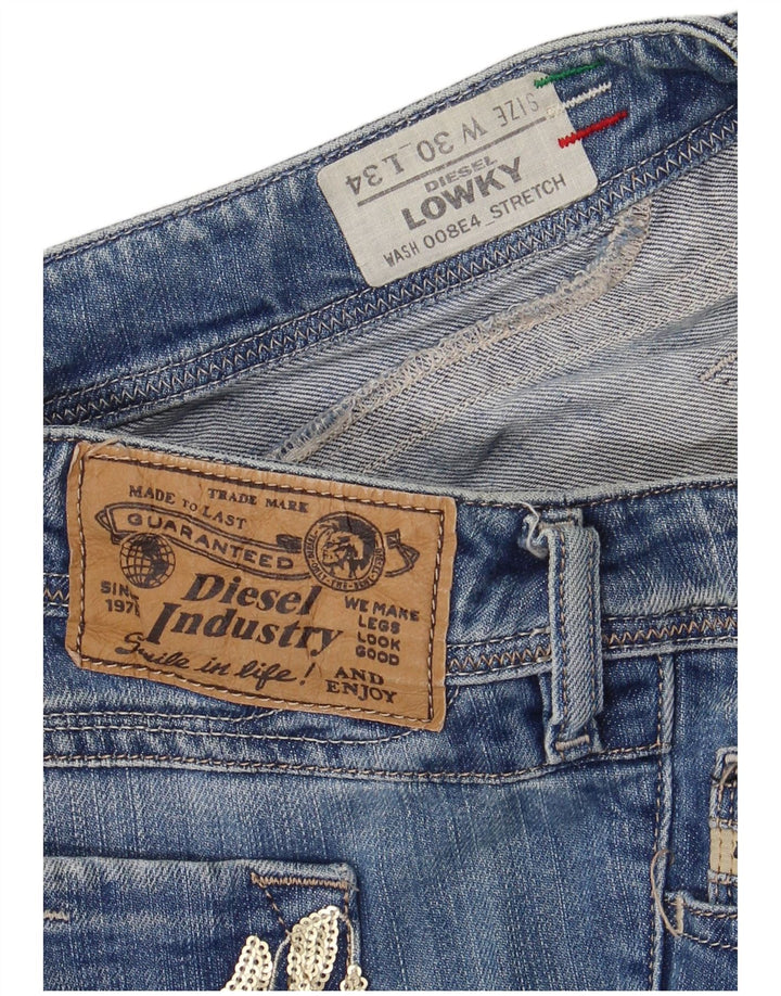 DIESEL Calça jeans feminina Lowky reta W30 L29 algodão azul