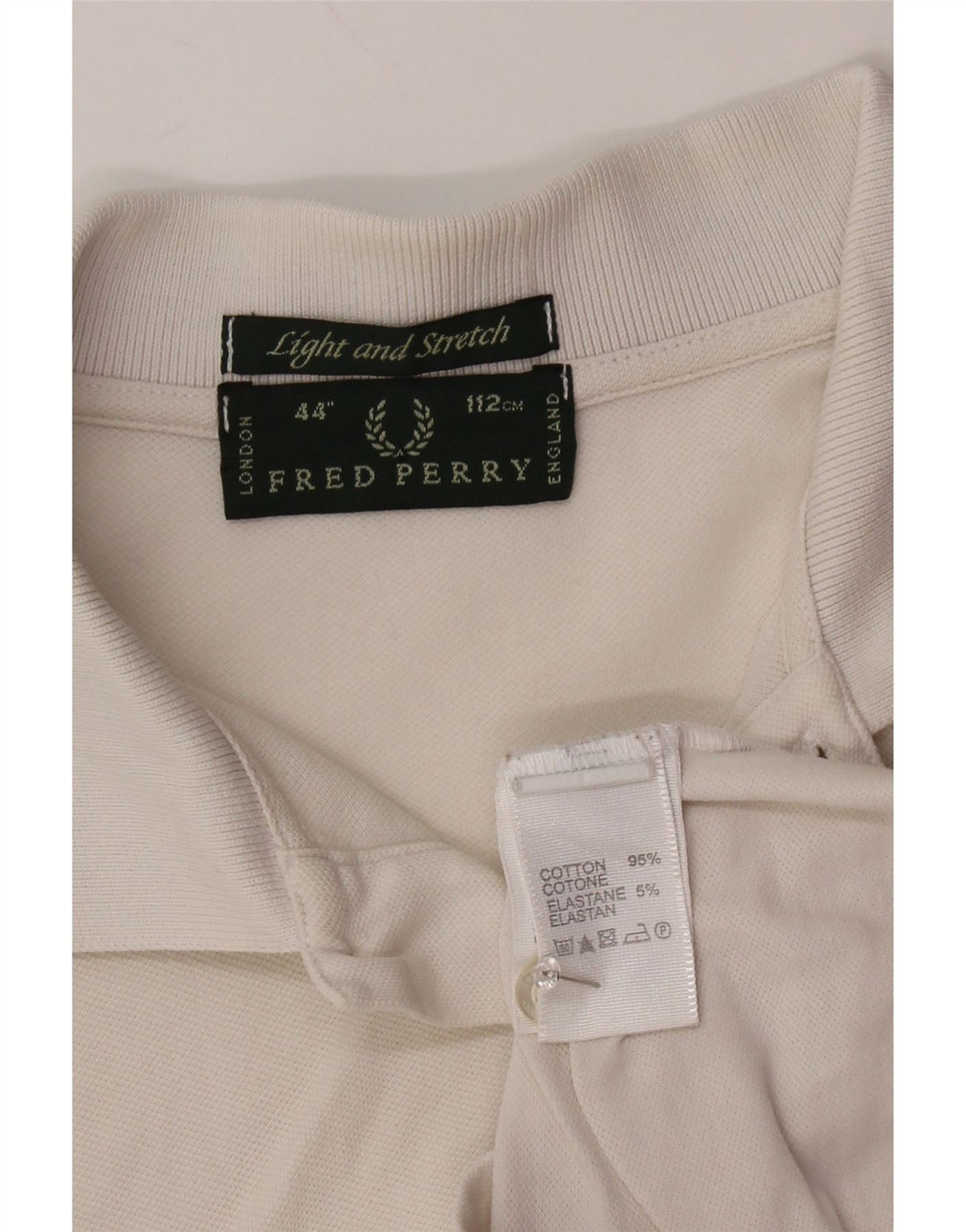 Camisa polo masculina FRED PERRY algodão branco médio