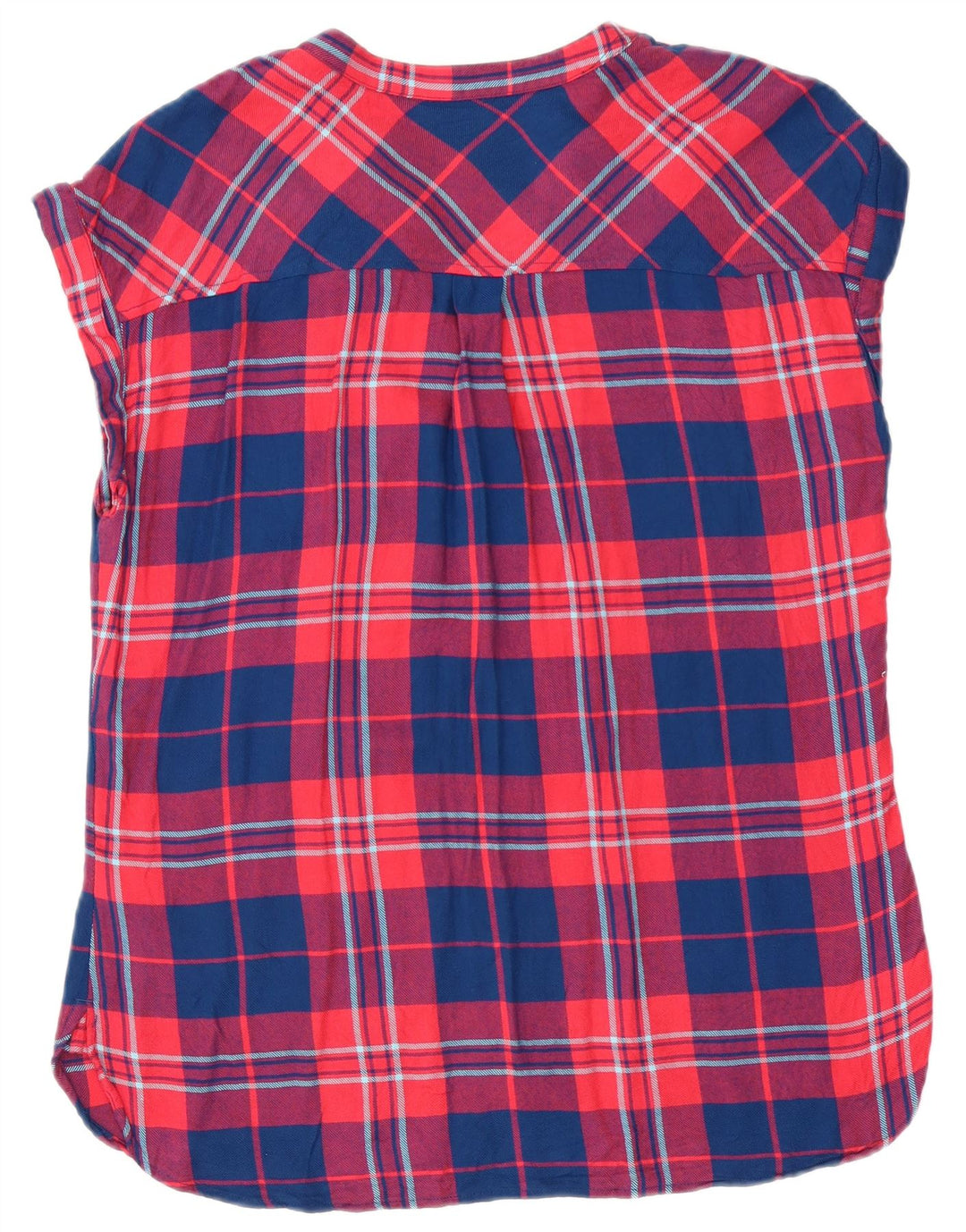 Blusa feminina Gap UK 14 viscose xadrez vermelha média
