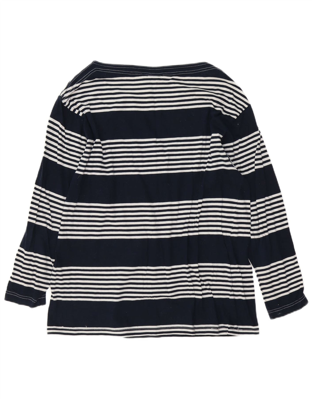 Trussardi Jeans Top gráfico feminino manga comprida Reino Unido 14 médio azul marinho