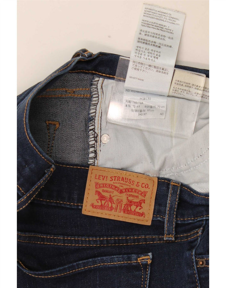 Calça jeans feminina Levi's 714 Straight W28 L27 azul algodão