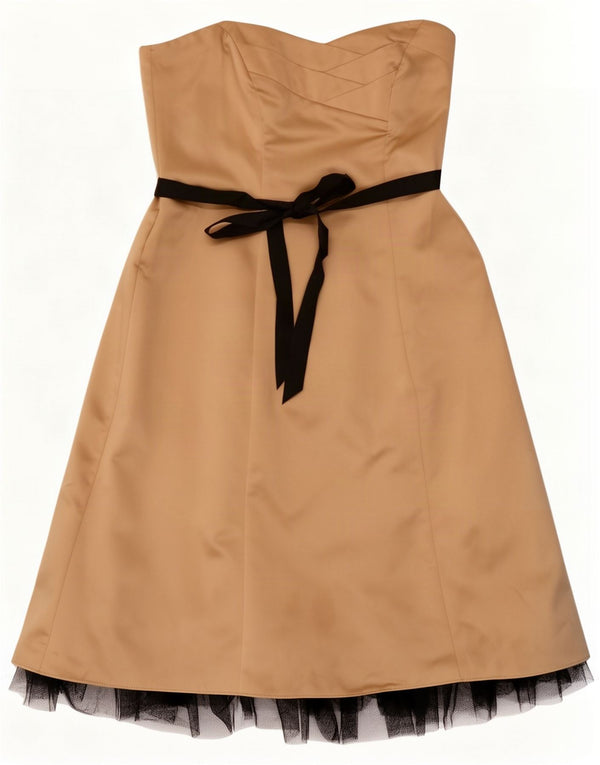 Vestido feminino sem alças da Principles UK 14 grande dourado colorblock poliéster