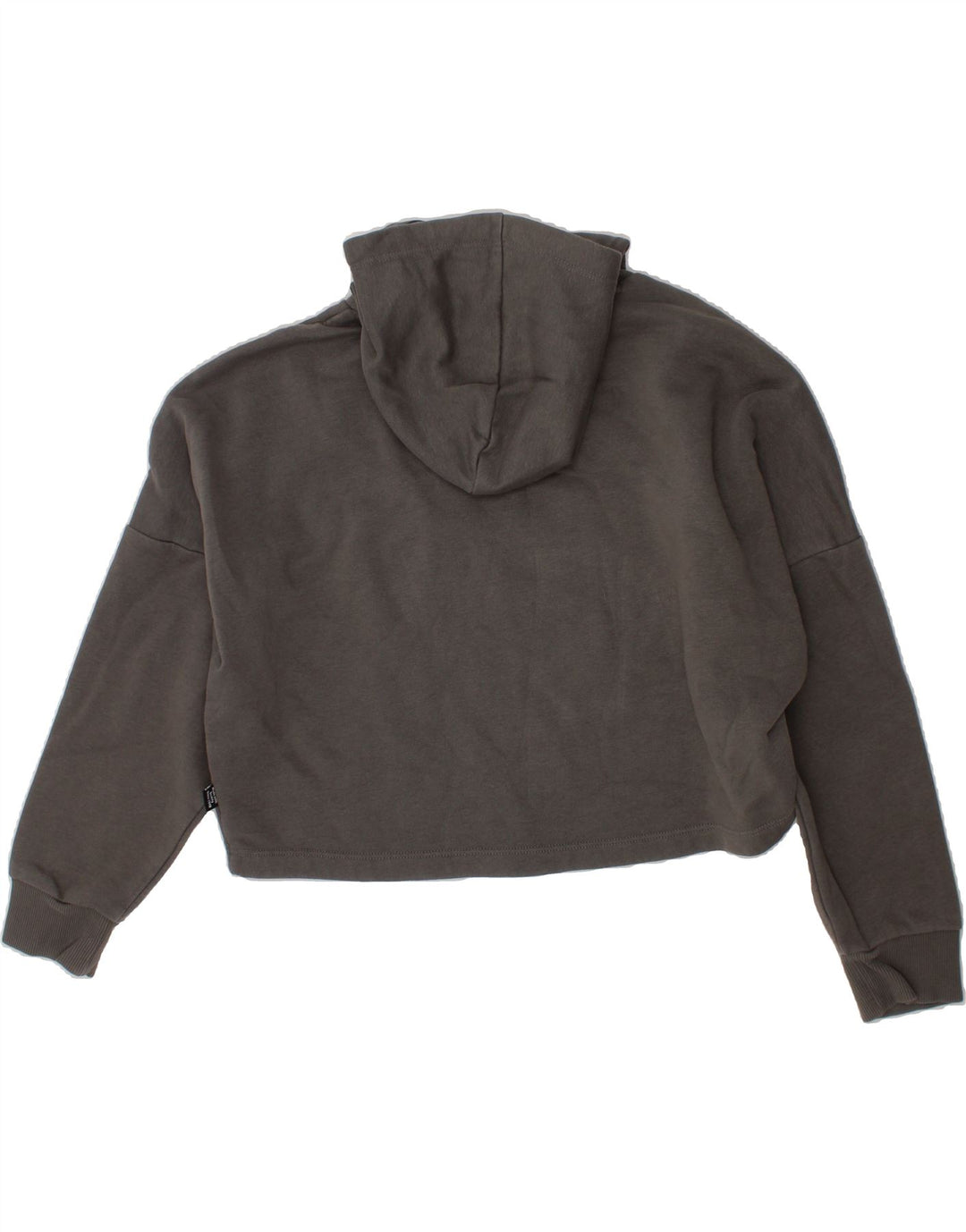 PUMA Girls Oversized Crop Graphic Hoodie Jumper 9-10 Years Grey Cotton Vintage Puma and Second-Hand Puma from Messina Hembry 