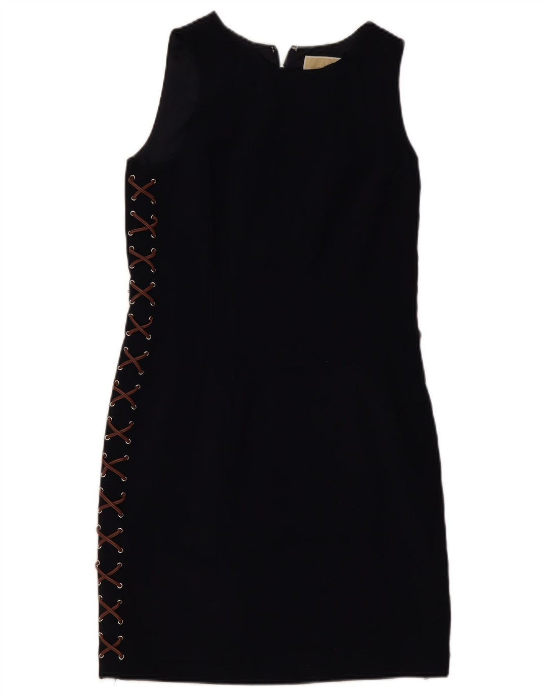 Vestido bodycon feminino sem mangas Michael Kors US 4 pequeno azul marinho poliéster