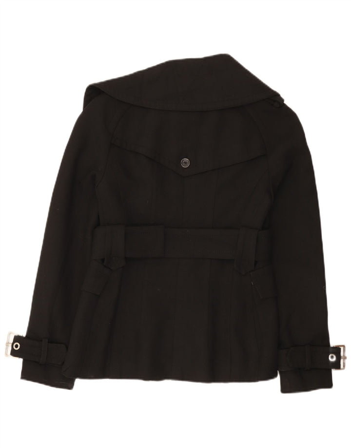 Zara Womens Biker Jacket UK 12 Médio Preto Poliéster