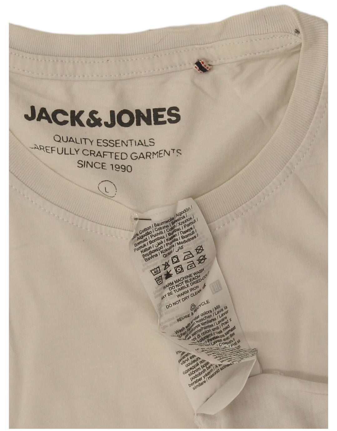 Camiseta gráfica masculina Jack & Jones grande algodão branco