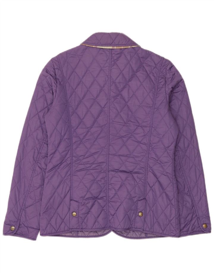Jaqueta acolchoada feminina Barbour UK 12 poliéster roxo médio