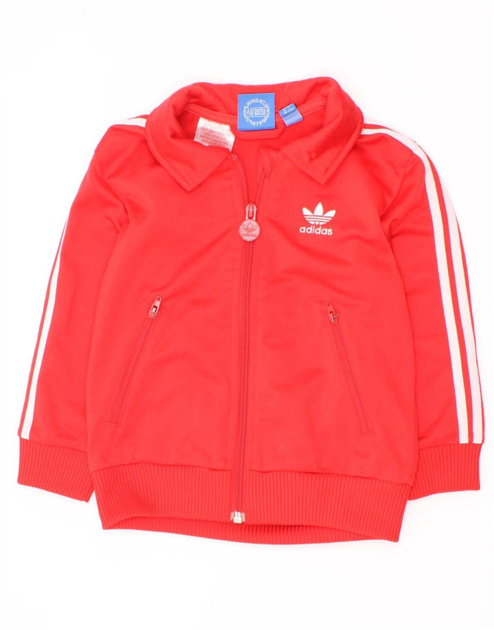 Jaqueta Adidas Boys Graphic Tracksuit Top 2-3 Anos Poliéster Vermelho