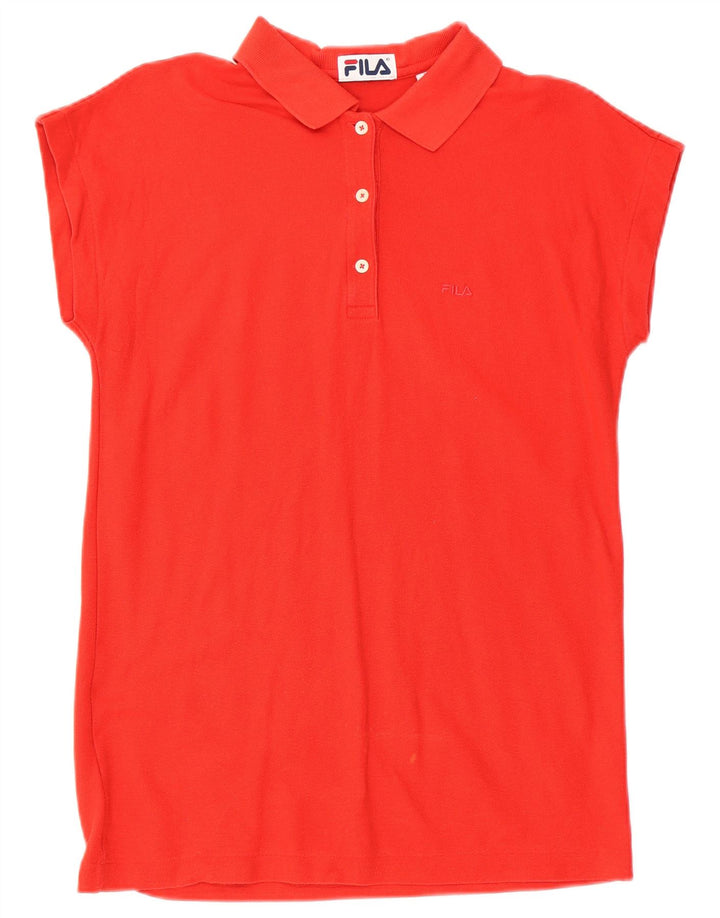 FILA Womens Polo Shirt IT 46 Large Red Cotton