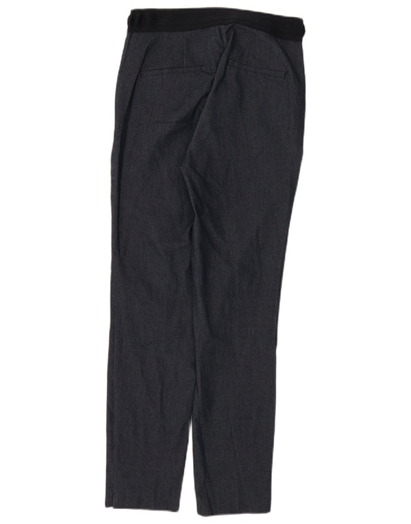 Calça feminina Zara Slim Suit XS W24 L27 azul marinho