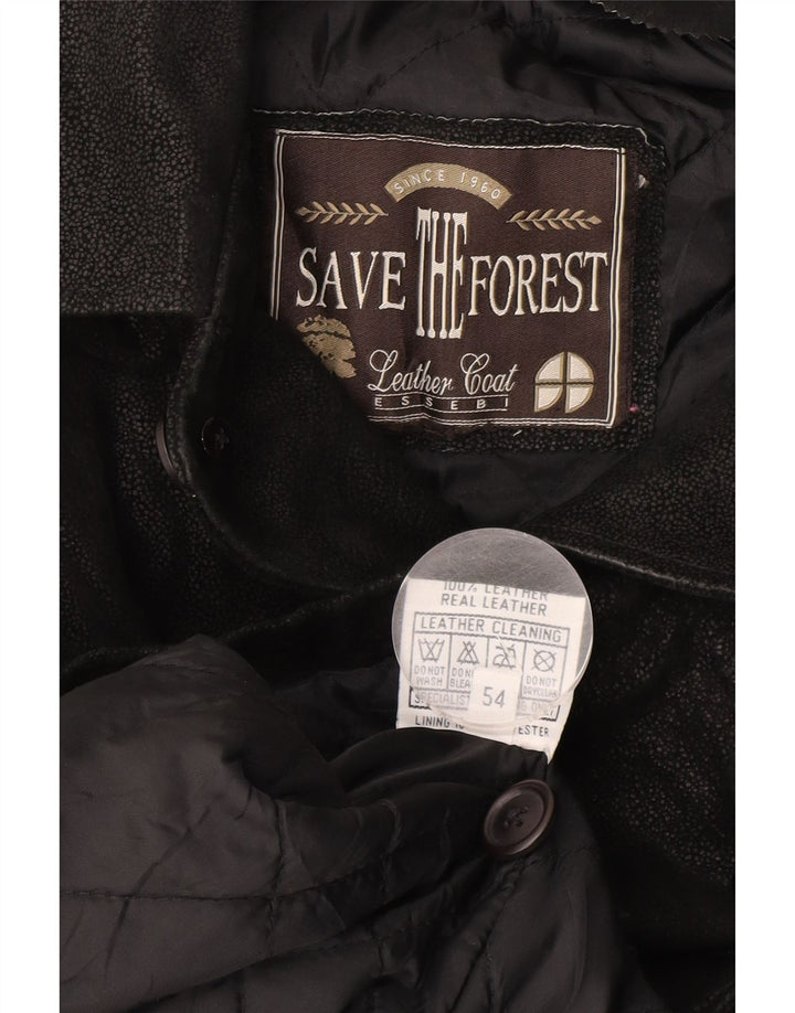 Jaqueta de couro masculina SAVE THE FOREST IT 54 2XL Couro Preto