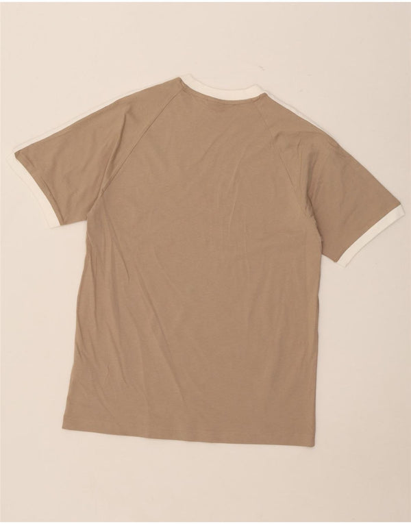 Adidas Mens Camiseta Top Médio Algodão Bege