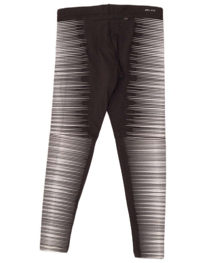 Leggings Nike Dri Fit UK 12 Médio Preto Listrado Nylon