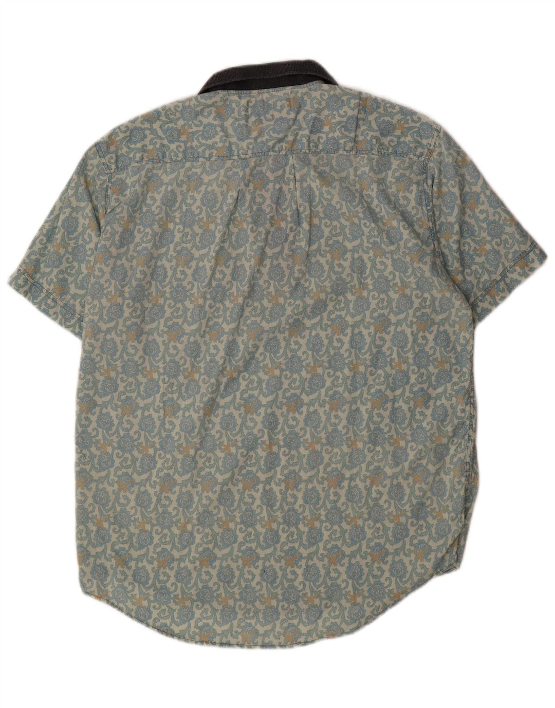 Camisa pulôver masculina de manga curta Peter Elliot algodão floral azul médio
